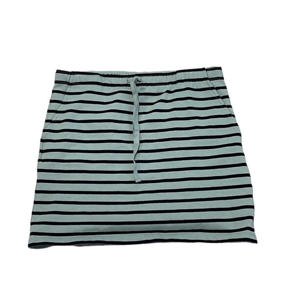 Ganni Anthroplogie Old Spice Jersey Skirt Mini Striped Green Black Size Medium M - Picture 4 of 16